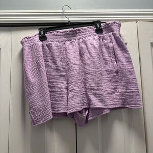 Lavender linen shorts